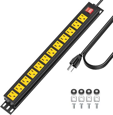 Rack Mount Power Strips, Rack PDU Power Strip Surge Protector, 1U Rack Power ...