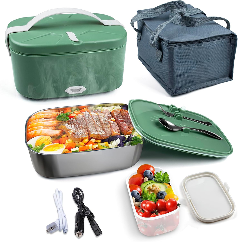 Food Heater, 80w Heated Lunch Boxes For Adults With Built-in