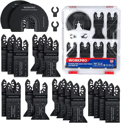 WORKPRO 22PC Oscillating Saw Blades Multitool Accessory Tool Blade Quick Release