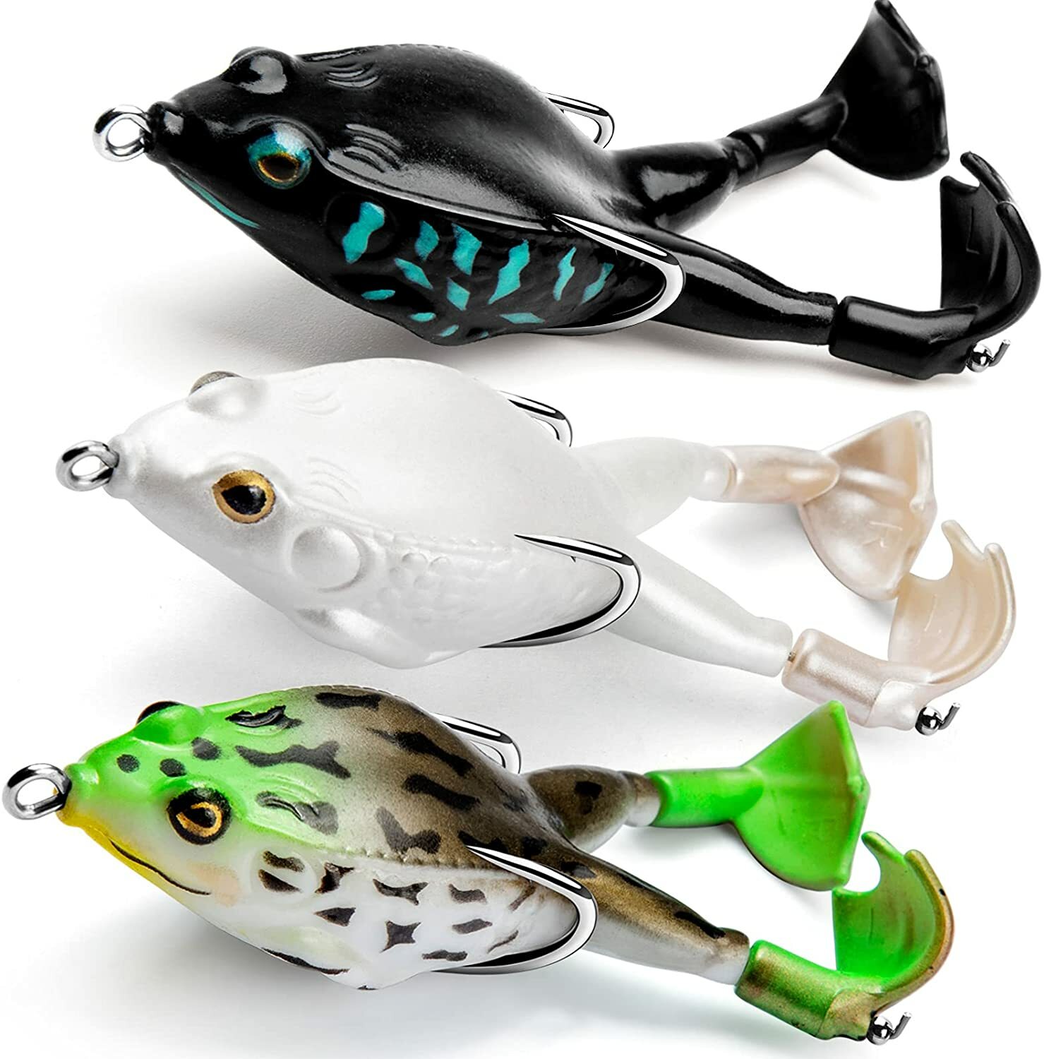 3PCS Topwater Frog Lure 9cm Bass Trout Fishing Lures Soft