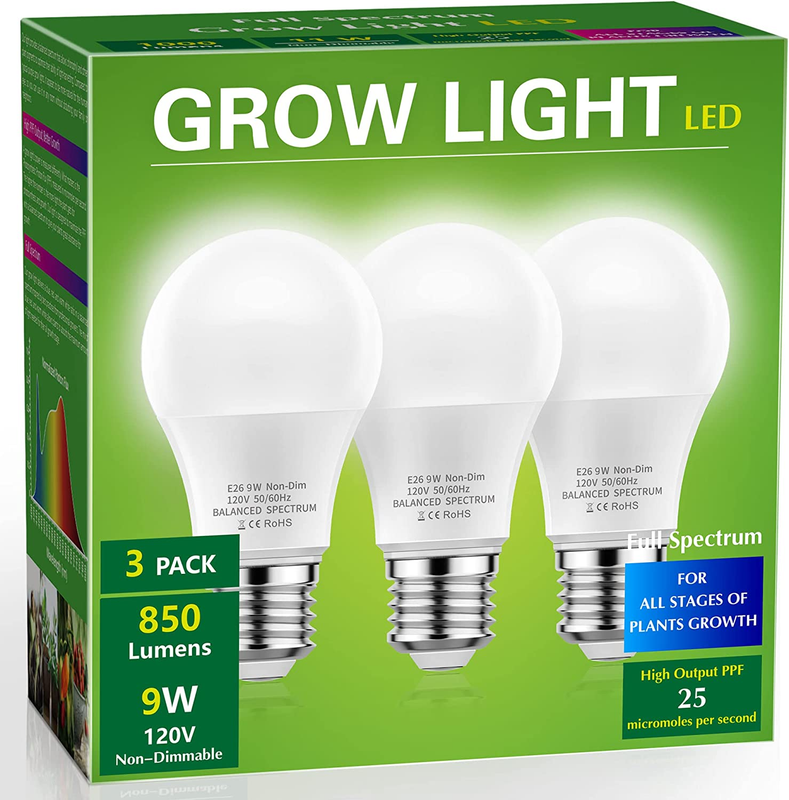 Bulbs, Brianite Led Grow Light Bulb A19 Bulb, Full Spectrum Grow