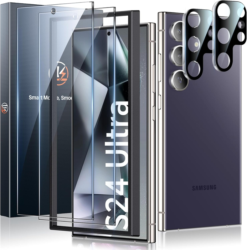 [ 2+2Pack ] 2 Packs Compatible for Samsung Galaxy S24 Ultra Screen Protector, S2