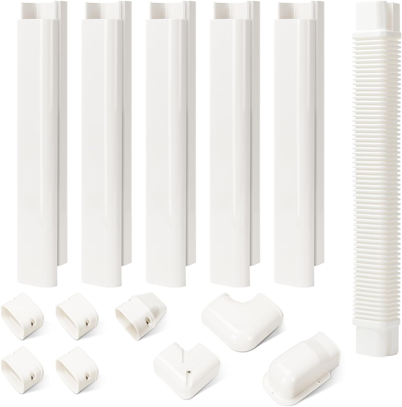 3"W 9Ft L Line Set Cover Kit for Mini Split & Central AC Systems - Light Beige P