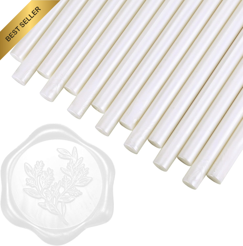 15 Pieces Pearl White Glue Gun Sealing Wax Sticks for Wax Seal Stamp, Great for