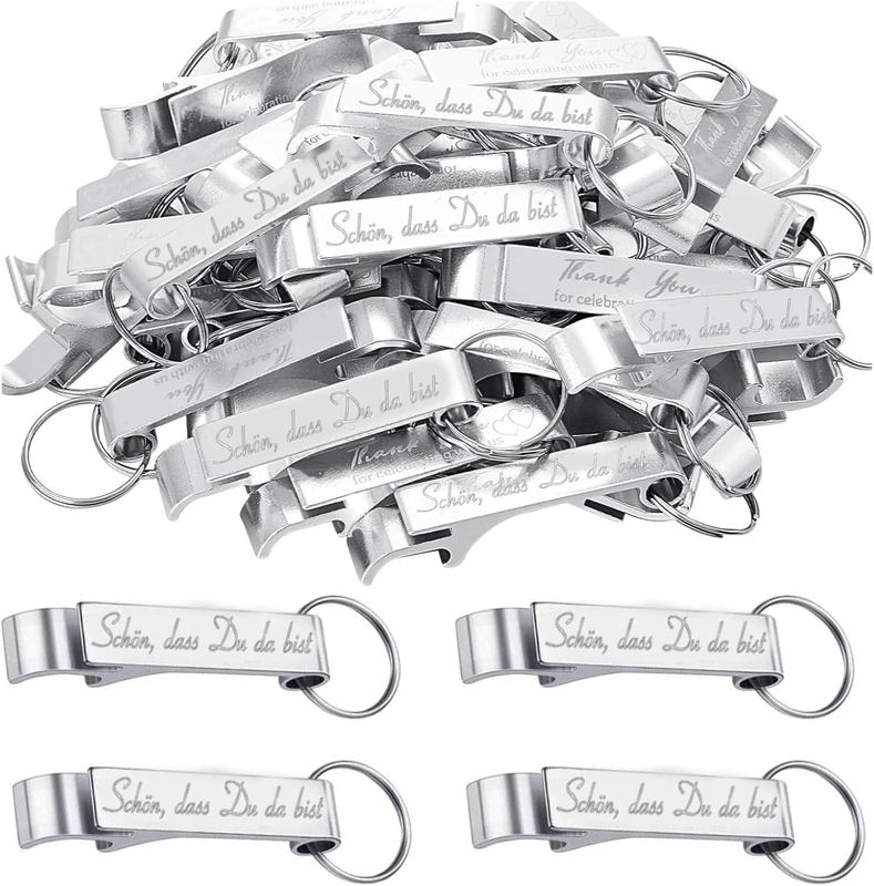 30 Stück Bierflaschenöffner Schlüsselanhänger Set für Feierlichkeiten, personalisiert