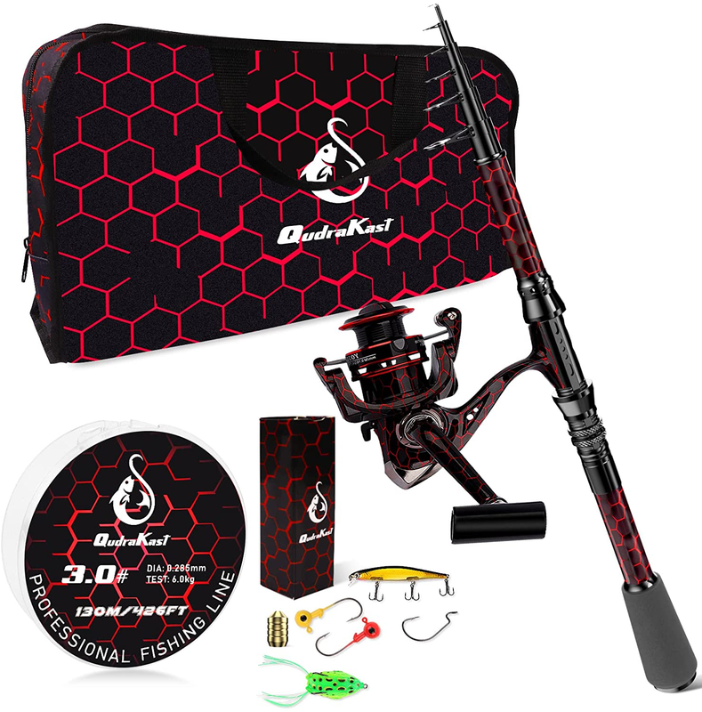 Fishing Rod and Reel Combos, Unique Design with X-Warping Painting, Carbon Fiber
