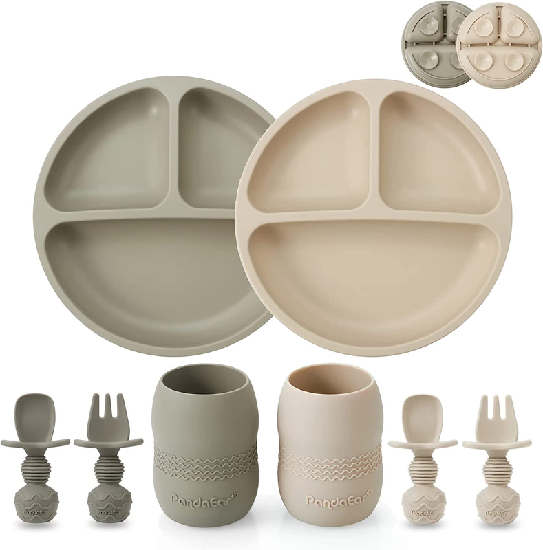 Silicone Baby Feeding Set| 2 Pack Silicone Divided Suction Pla...