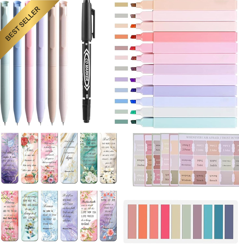 37 Pcs Bible Journaling Kit, Bible Study Kit for Women, Bible Journaling Supplie