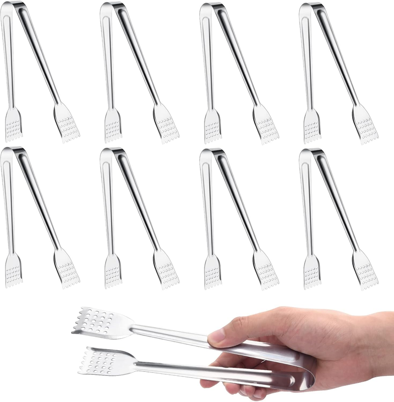 8 Pack Serving Tongs, 7 Inch Functional Small Tongs for Serving Food at Parties