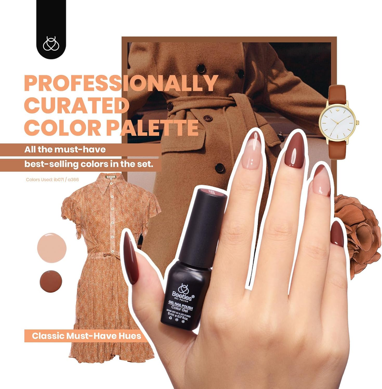44 PCS Gel Nail Polish Set-36 Colors Gel Polish Set Base Coat Glossy Matte & Gli