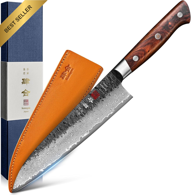 Damascus Chef Knife 21cm Japanese VG10 Steel Gyuto w/ Sheath