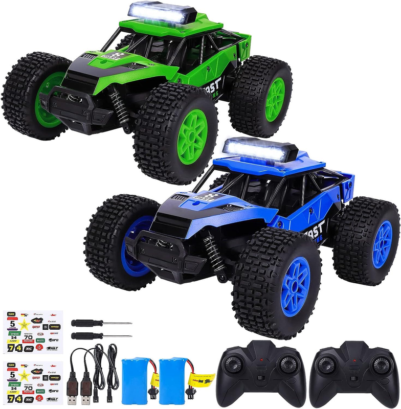 2Pcs RC Cars 2.4Ghz 1:20 Scale Remote Control Toy All Terrains Electric Toy Kids