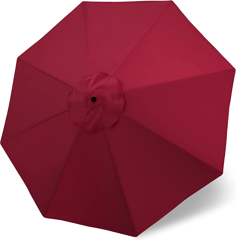Patio Umbrella 9 Ft Replacement Canopy For 8 Ribs-burgundy
