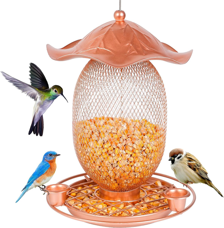 Metal Bird Feeder for Outdoor Hanging Bird Lovers, Wild Bird Feeder, Squirrel Pr