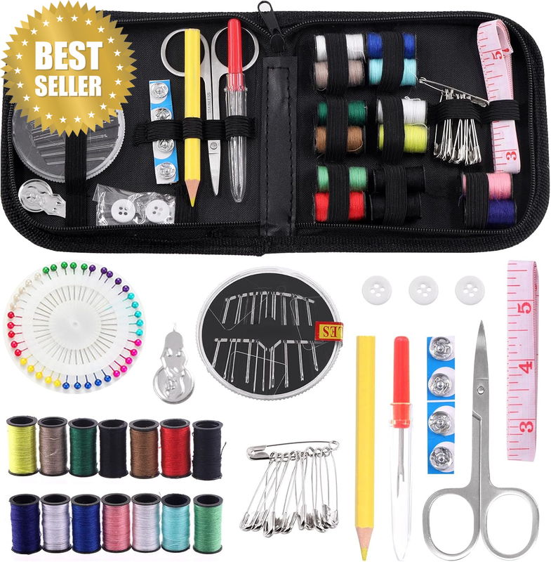 98Pcs Sewing Kit, Multifunctional Sewing Supplies Repair Kit with Thread, Sewing