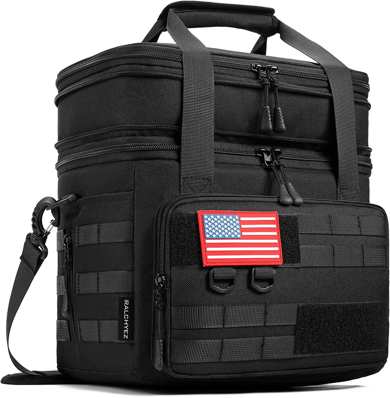Tactical Lunch Bag, Large Heavy Duty Double Deck Insulated Lunch Box Leakproof E