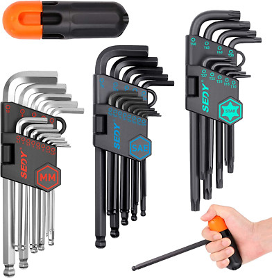 36pcs Ultimate Allen Wrench Set Premium Hex & Torx Key SAE Metric Ball End