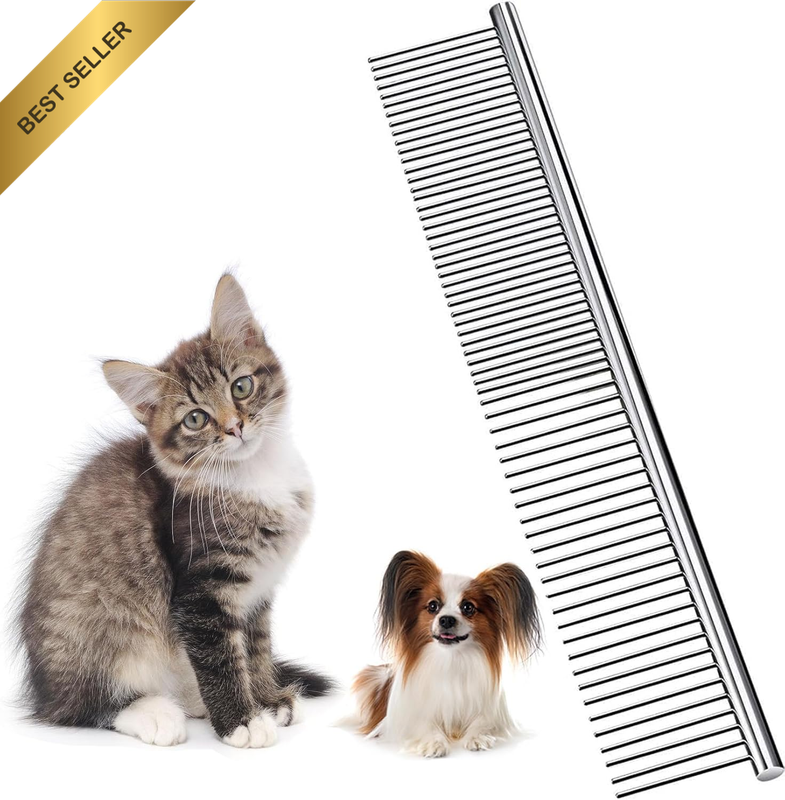 Dog Combs for Grooming, Metal Cat Comb for Removing Tangles and Knots, Professio