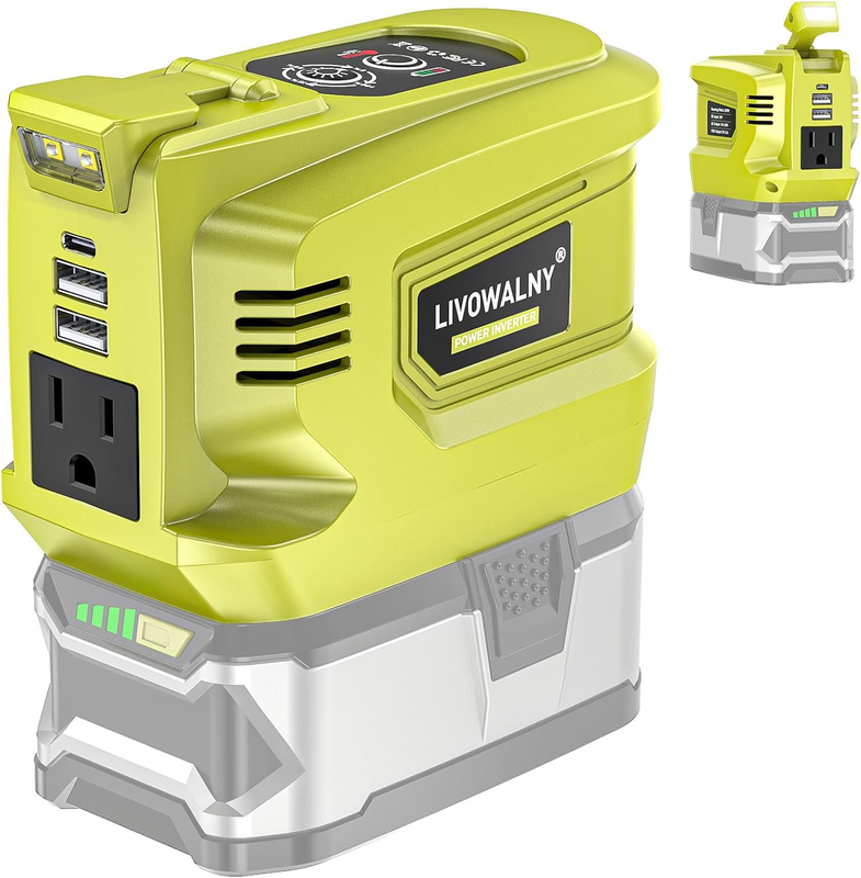 200W Power Inverter for R-yobi 18V Battery, DC 18V to AC 110-120V Battery Invert