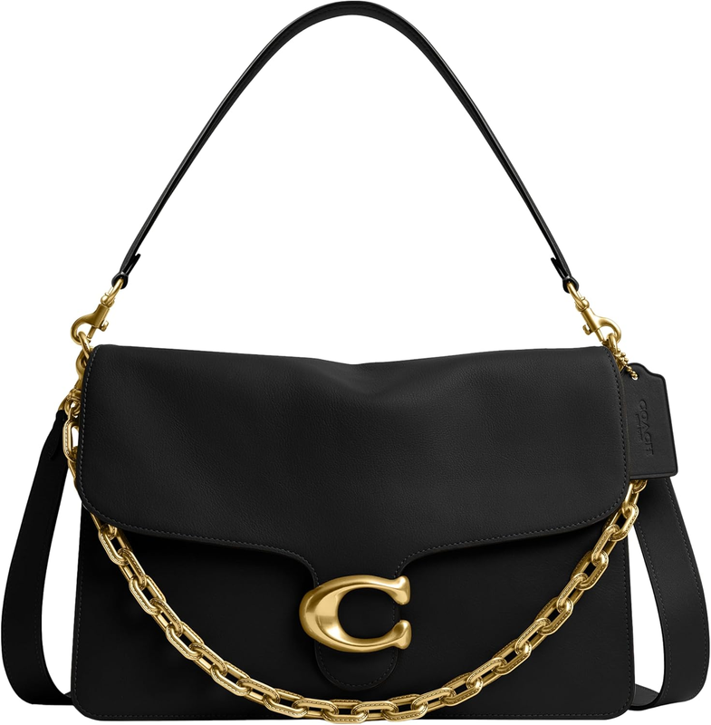 Coach Soft Grain Leather Chain Tabby Shoulder Bag 35 with Chain