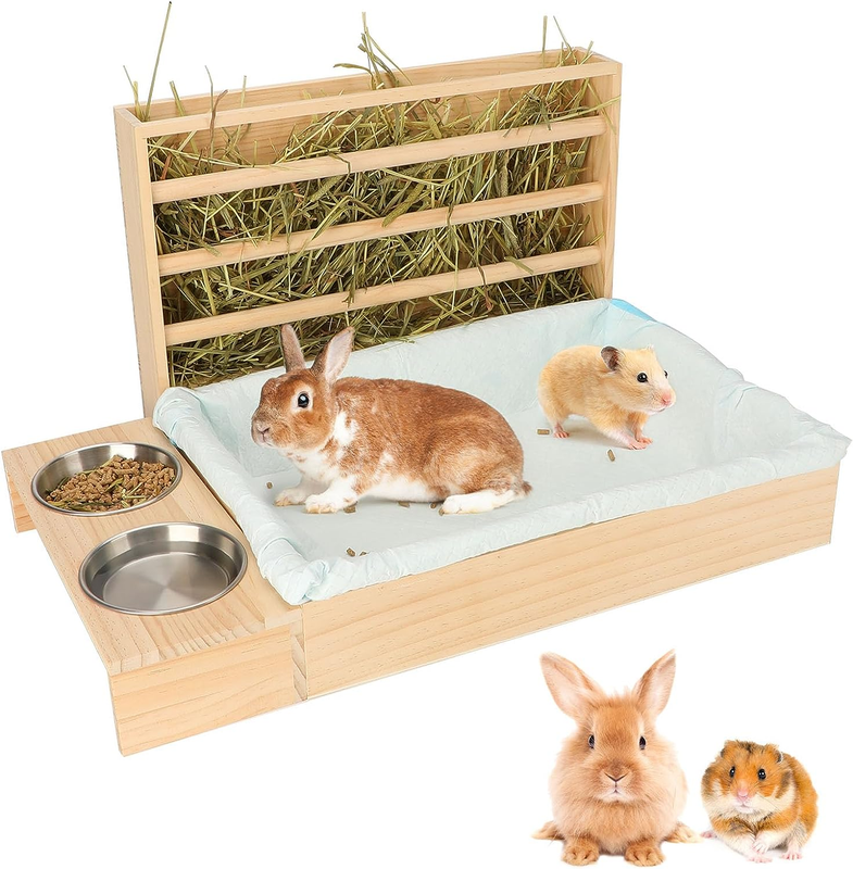 And Bowls Wooden Bunny Feeding Manger S