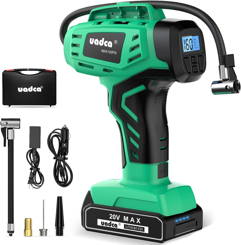 Tire Inflator Air Compressor, 20V Cordless Car Tire Pump wit