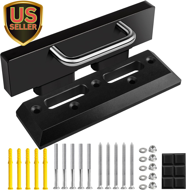 Security Door Lock Barricade-Block Home Invasions - Braces for Standard, French Doors in Black