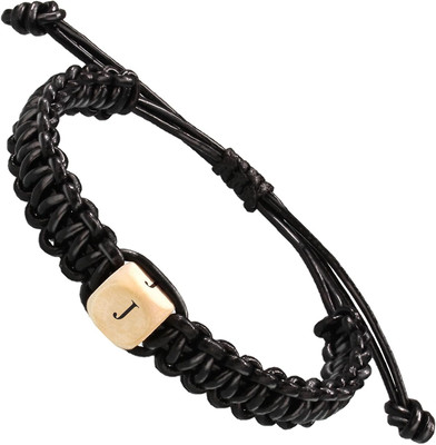 Leather Bracelet for Men Initial A-Z Bracelets for Boy Dad Brother Graduation Gi