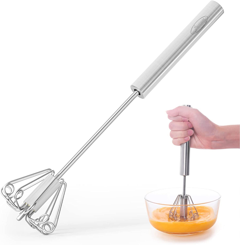 Newness Egg Whisk, Stainless Steel Hand Push Whisk Blender f