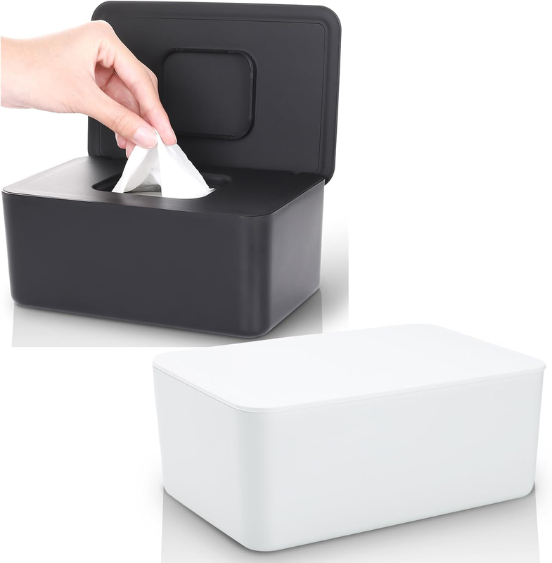 2 Pack  Baby Wipes Dispenser, Baby Wipe Holder for Fresh Wipes, Non-Slip Wipes C