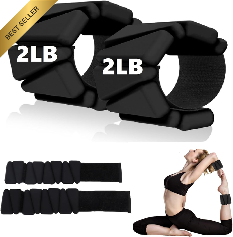 4Lb/Pair Wrist and Ankle Weights for Women Men (2Lb Each), Adjustable Weighted B