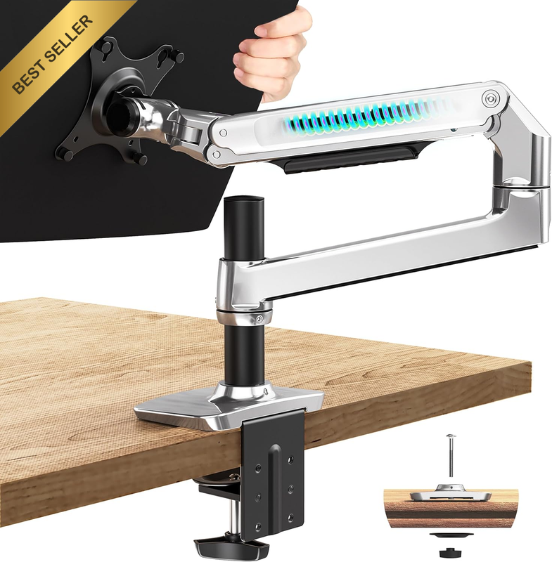 Single Monitor Arm Desk Mount, Holds Screens up to 40 Inches and 25 Lbs, Fully A