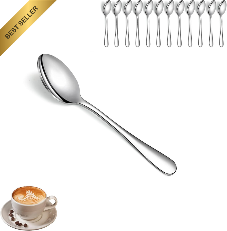 Coffee Spoons Set of 12, Stainless Steel Small Spoons, Demitasse Espresso Spoons