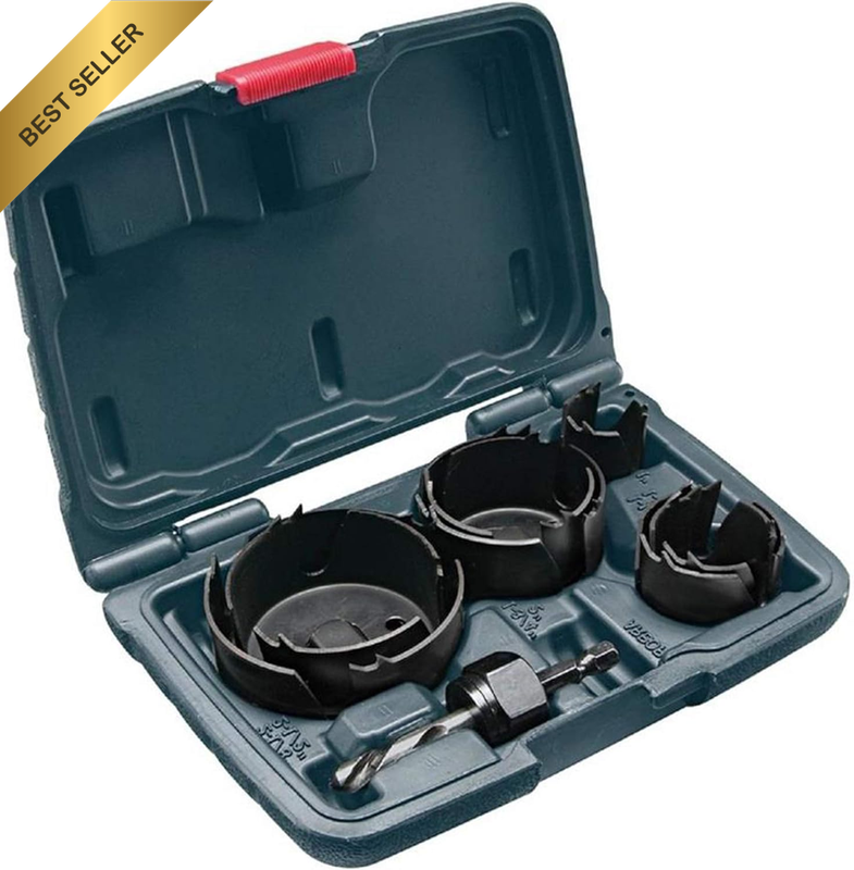 Accessories Professional 8-Piece Edge Hole Saw Set (For Wood, 1/4 Inch Hexagonal