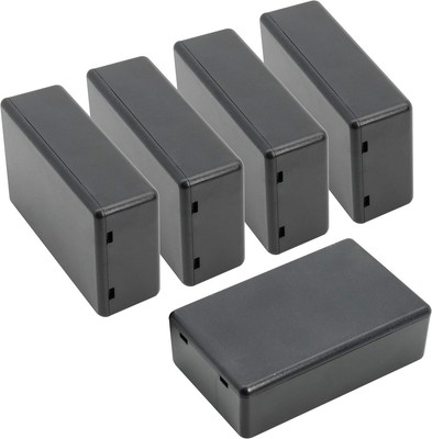 LeMotech 5 Pieces Plastic Project Box ES 3.15'' x 1.97'' x 1.02''(5pc), Black 