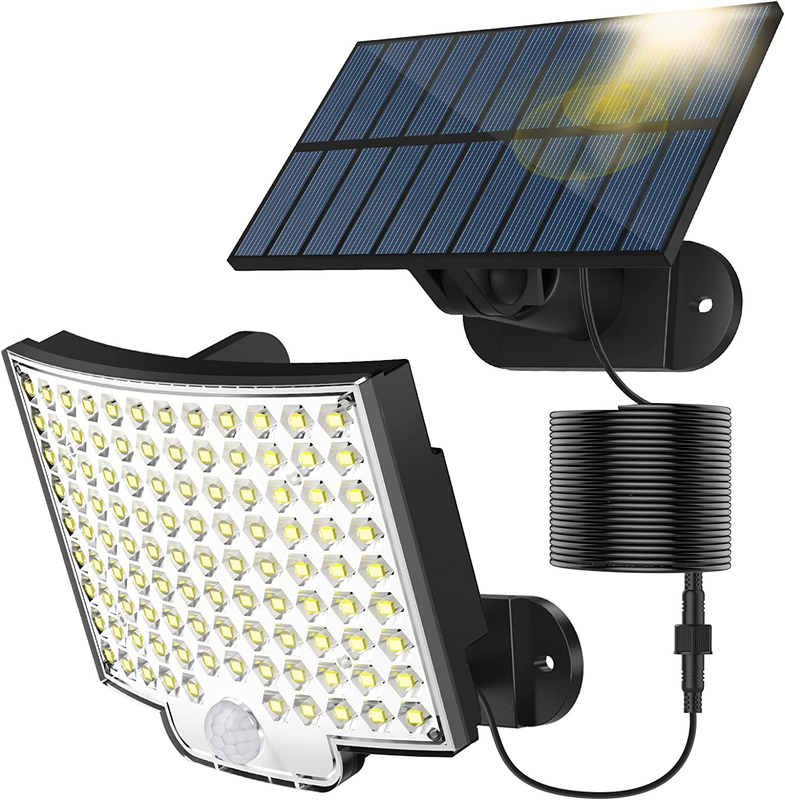 LED Solar Motion Sensor Light 800 Lum Wall Deck Garden Street Lamp Waterproof