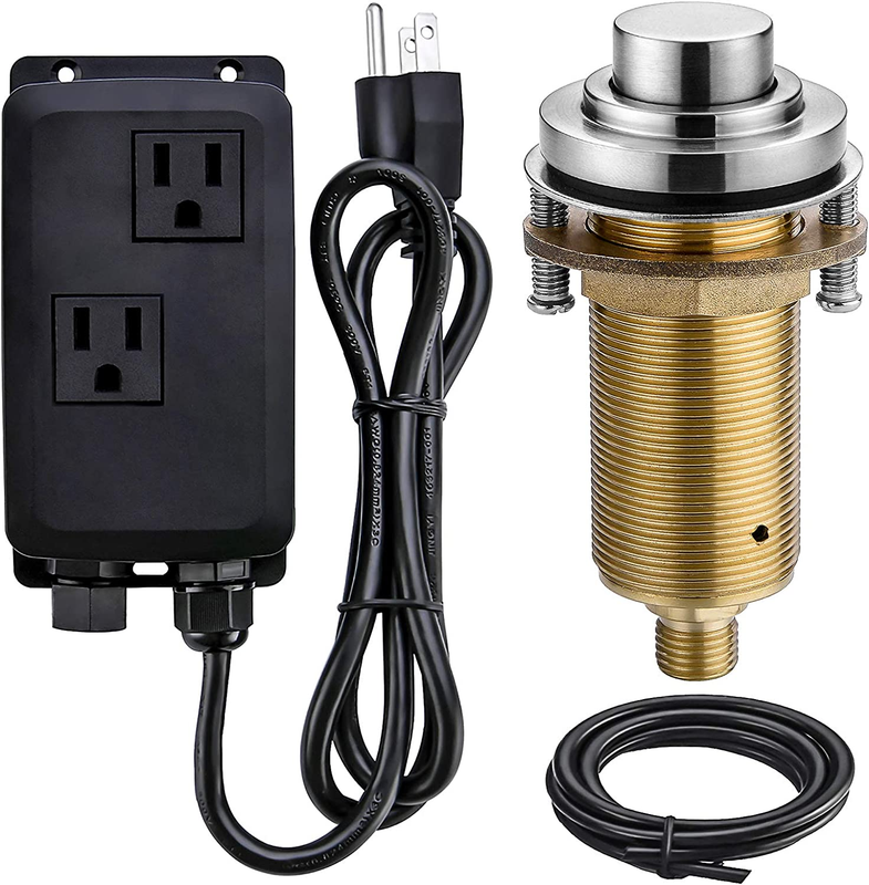 Air Switch Kit (Long Full Brass Button) for Disposal, Dual O