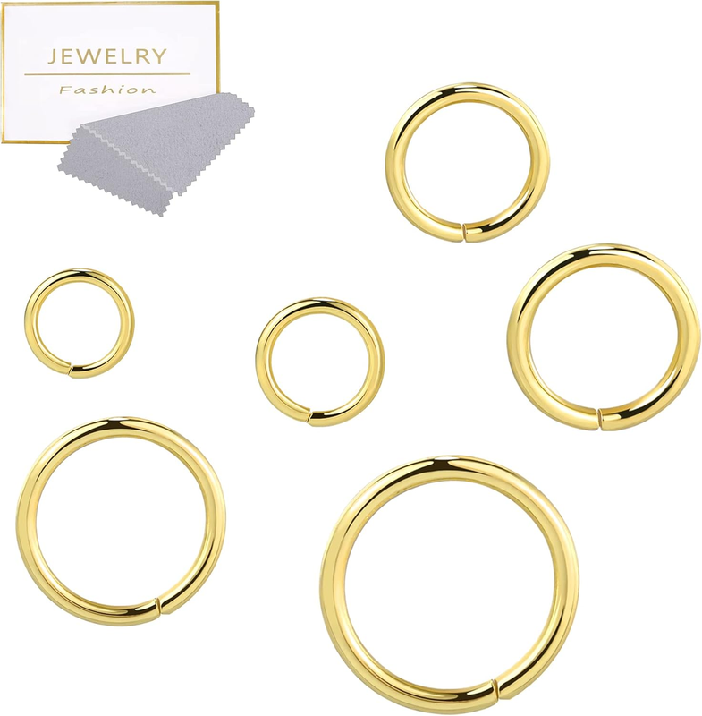 14K Gold Plated Silver Jump Rings for Jewelry Making (60 PCS)