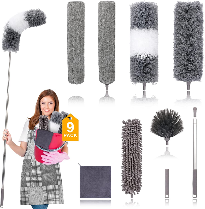 Microfiber Duster for Cleaning Fan, High Ceiling, Blinds, Fu