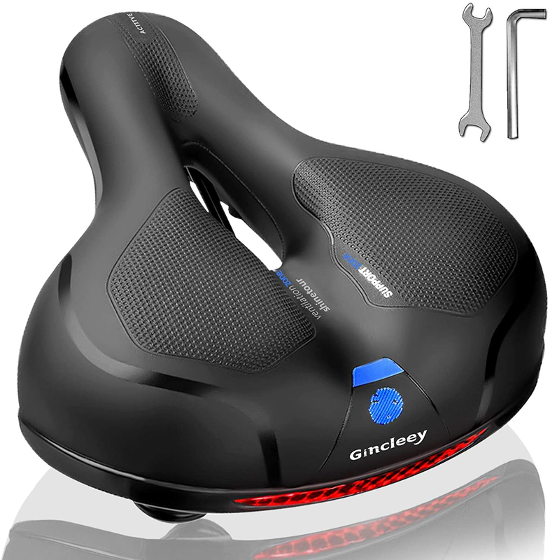 Gincleey Comfort Bike Seat for Women Men,Wide Bicycle Saddle Replacement Memory