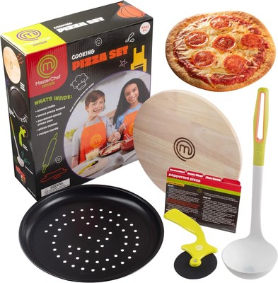 MasterChef Junior Pizza Cooking Set - 5 Pc Kit Includes Real Cookware for Kids