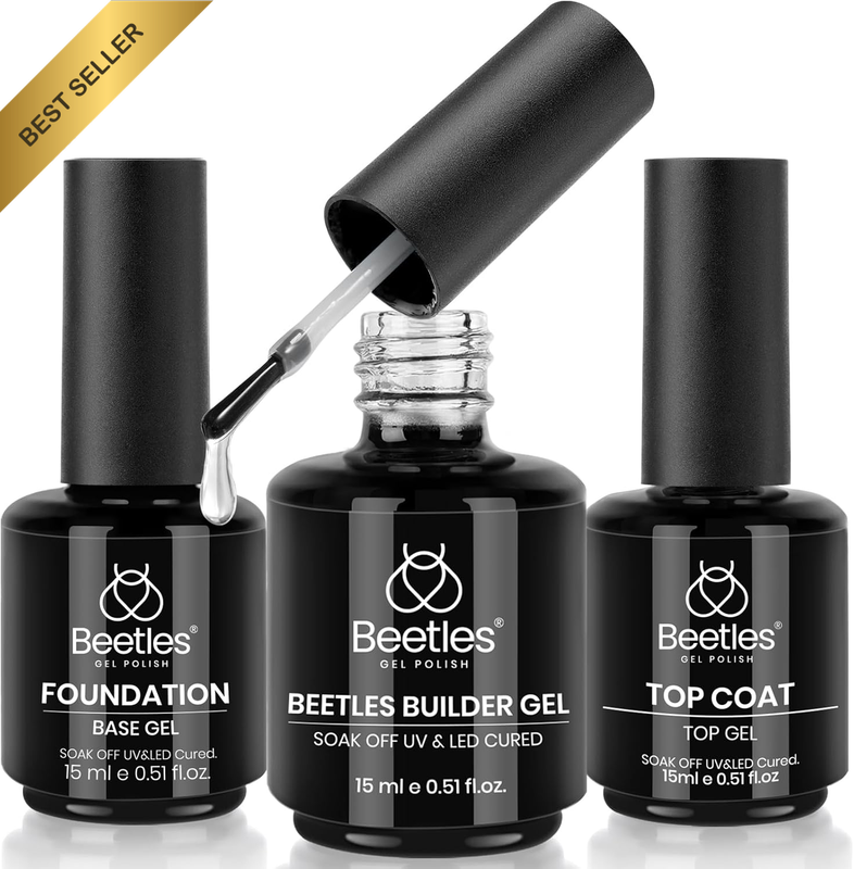 3Pcs 15Ml Top and Base Coat Builder Nail Gel Set No Wipe Gel Top Coat Base Gel B
