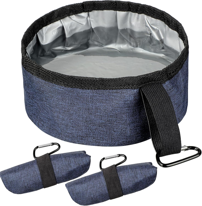 Meanplan 2 Pack 40 Oz Portable Travel Dog Bowl, Dark Blue