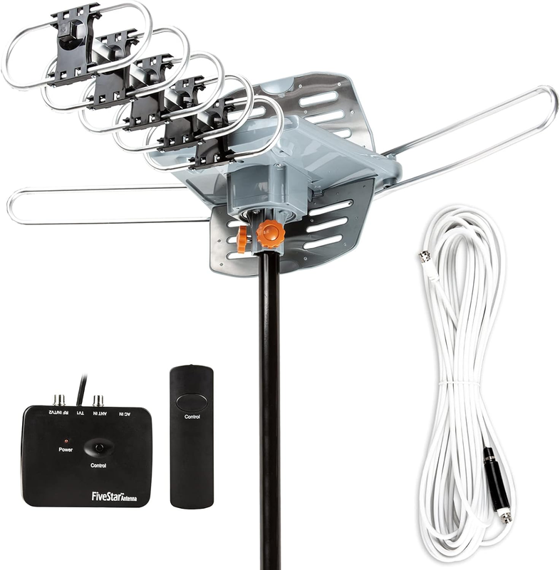 Outdoor 150 Mile Motorized 360 Degree Rotation OTA Amplified HDTV Ant