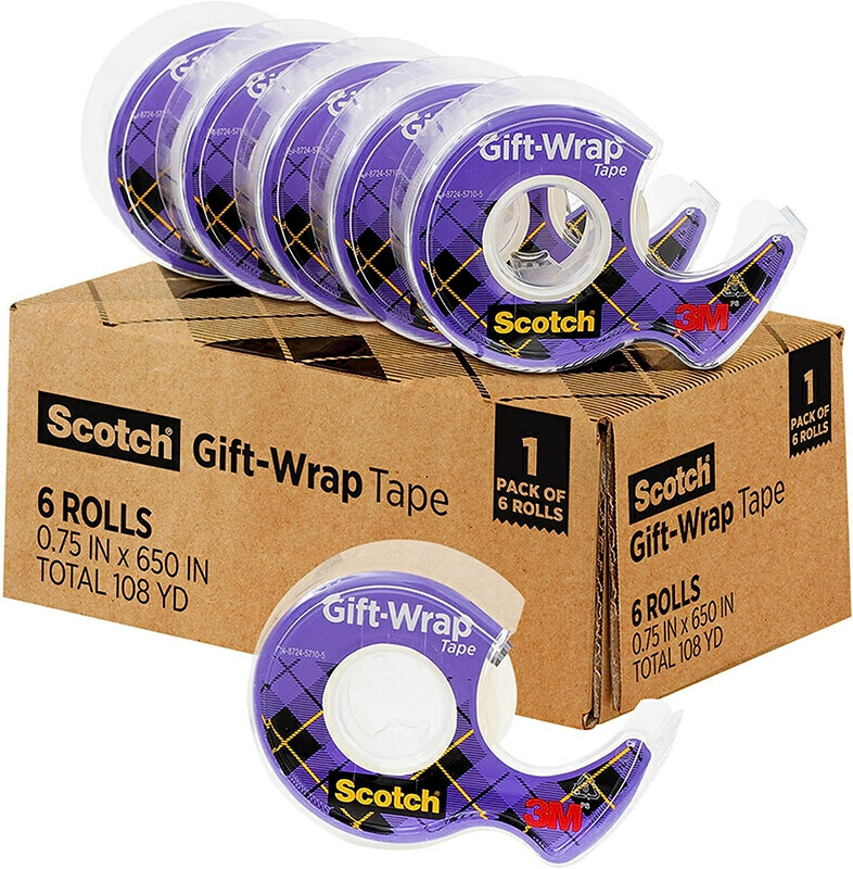 Gift Wrap Tape, Invisible, Holiday Gift Wrapping Supplies for Christmas Presents