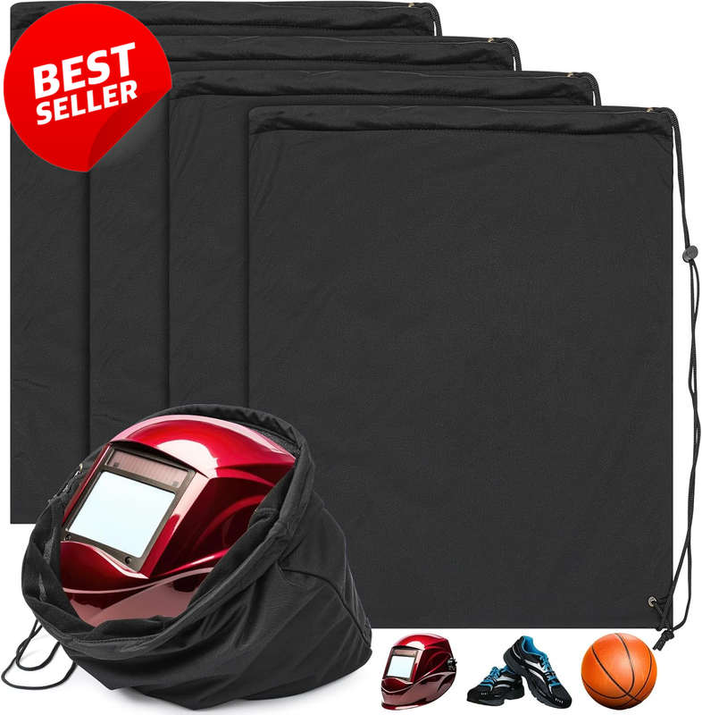 4 Pack Helmet Storage Bag Drawstring Microfiber Large for Bike Ski Hockey - US