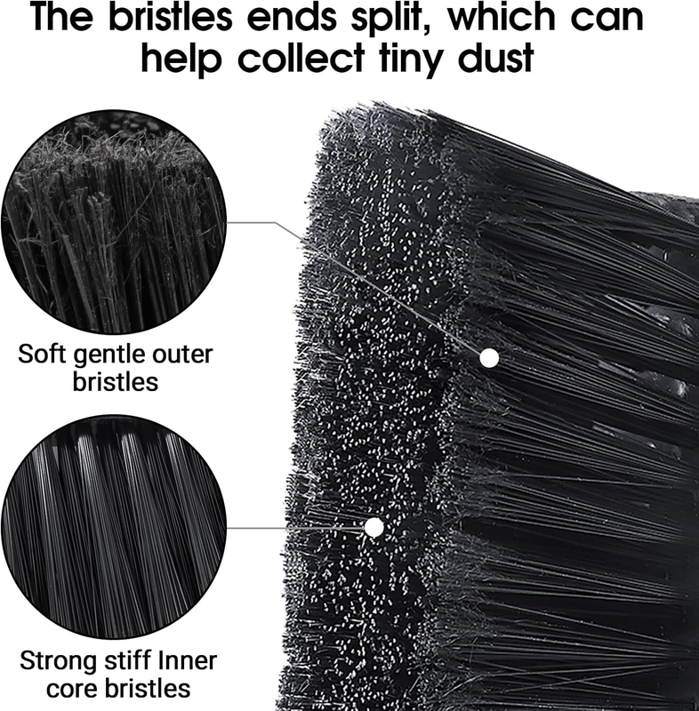 24" Push Broom, Heavy Duty Large Outdoor Brooms with Stiff Bristles, 55" Stainle