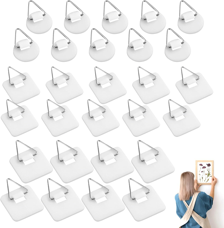30-Pack Versatile Adhesive Picture Hanger Set, Nail-Free Hooks for Effortless Wa