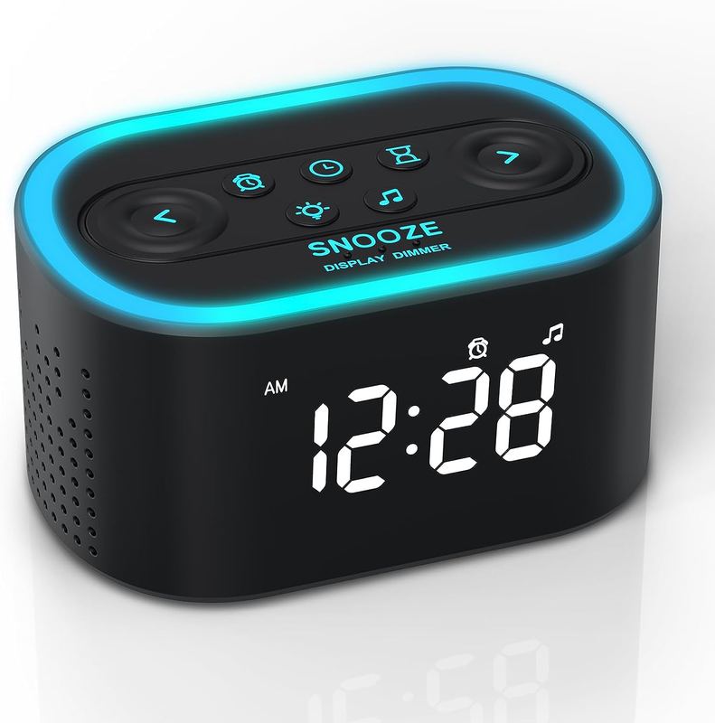 Reacher White Noise Sound Machine & Digital Alarm Clock, 21 Soothing Black