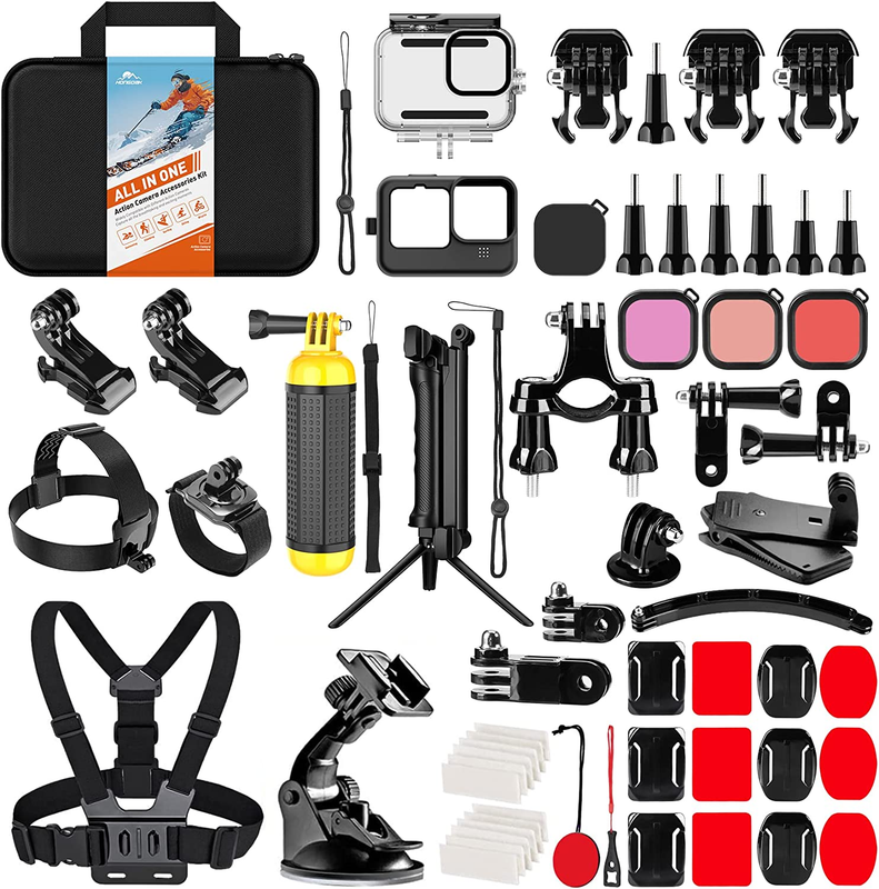 63in1 Action Camera Accessories Kit for GoPro Hero 11 10 9 Housing+Silicone Case